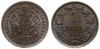 1 krajcar 1881, Wiedeń, moneta w wyśmienitym sta