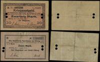zestaw 2 bonów, 20 marek Kriegsnotgeld 1.11.1918