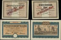 zestaw 2 bonów, 100 marek 20.10.1922 oraz 20.000