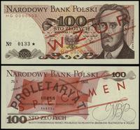 100 złotych 1.06.1982, seria HG 0000000, czerwon