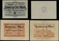 zestaw 2 bonów, 20 marek 13.11.1918 oraz 500 mar