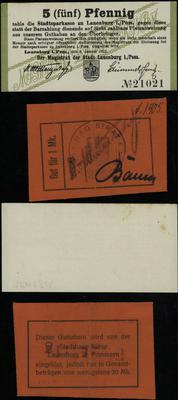 zestaw 2 bonów, 5 fenigów 9.01.1917 oraz 1 marka