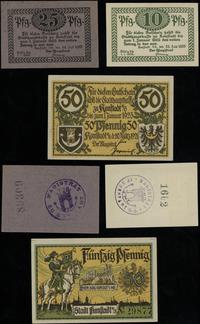 zestaw 3 bonów, 10 i 25 fenigów 22.07.1920; 50 f