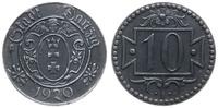 10 fenigów  1920, Gdańsk, mała cyfra 10, odmiana