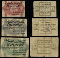 zestaw bonów, 1/2, 1 i 2 marki 24.02.1920, ze st