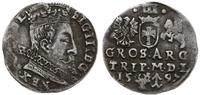 trojak 1597, Wilno, u dołu głowa wołowa (mistrza