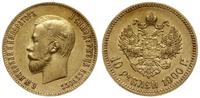 10 rubli 1900 Ф•З, Petersburg, złoto 8.59 g, bar