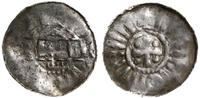 denar krzyżowy X w., Fronton świątyni z kolumnam