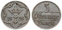 5 fenigów 1928, Berlin, herb Gdańska, miedzionik