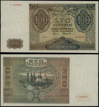 100 złotych 1.08.1941, seria A 0496862, wyśmieni