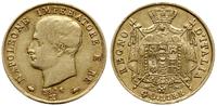 40 lirów 1814 M, Mediolan, złoto 12.86 g, ładnie