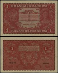 1 marka polska 23.08.1919, seria I-BV 494286, pr