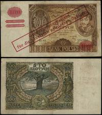 100 złotych 1939, FAŁSZYWY nadruk na banknocie 1