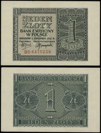 1 złoty 1.08.1941, seria BD 6473259, piękne, Luc
