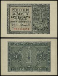 1 złoty 1.08.1941, seria BD 6587354, przegięte, 