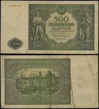 500 złotych 15.01.1946, seria H 0319712, parokro