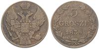 3 grosze 1838, Warszawa