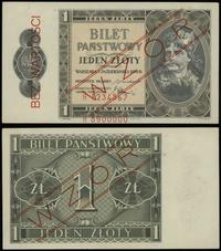 1 złoty 1.10.1938, seria H 1234567 / H 8900000, 