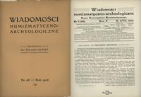 czasopisma, Wiadomości Numizmatyczno-Archeologiczne, kompletny rocznik 1906 (4 zeszyty)