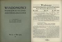 czasopisma, Wiadomości Numizmatyczno-Archeologiczne, kompletny rocznik 1905 (4 zeszyty)