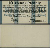 10 fenigów 9.12.1916, numeracja 600459, z suchym