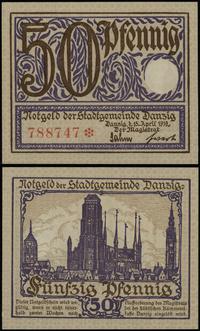 50 fenigów 15.04.1919, numeracja 788747, druk fi