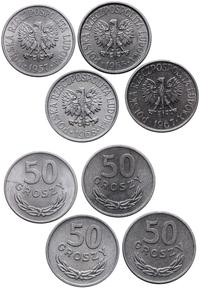 zestaw 4 x 50 groszy 1957, 1965, 1967 i 1968, Wa