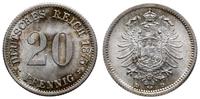 20 fenigów 1875 D, Monachium, pięknie zachowana 