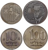 zestaw: 10 i 100 Sheqalim 1984, 1985, miedzionik