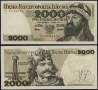 2.000 złotych 1.05.1977, seria D 0434436, wyśmie