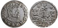 trojak 1586, Ryga, mała głowa króla, PO D L na a