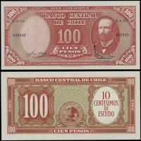 10 centimos na banknocie 100 pesos 1960-1961, se