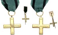 Krzyż Partyzancki z miniaturą, brąz złocony wymi