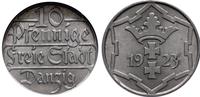 10 fenigów 1923, piękna moneta w pudełku GCN z o