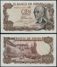 100 peset 17.11.1970, seria 6M, numeracja 981559