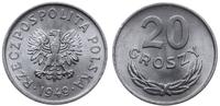 20 groszy 1949, Warszawa, aluminium, bardzo ładn