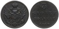 3 grosze polskie 1830 FH, Warszawa, równomierna 