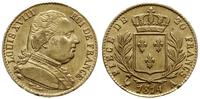 20 franków 1814 A, Paryż, złoto 6.44 g, bardzo ł