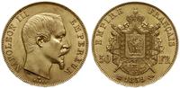 50 franków 1859 BB, Strasburg, złoto 16.14 g, ła
