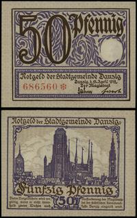 50 fenigów 15.04.1919, numeracja 686560, druk fi