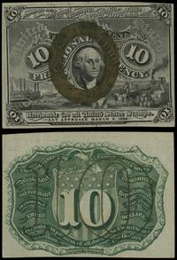 10 centów 3.03.1863, ślady po zgięciach w pionie