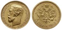 5 rubli 1902 АР, Petersburg, złoto 4.29 g, piękn