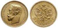 5 rubli 1902 АР, Petersburg, złoto 4.30 g, wyśmi