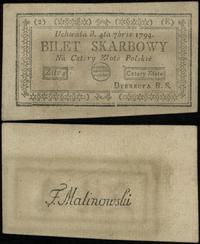 4 złote polskie 4.09.1794, seria 2-E, lekkie zab