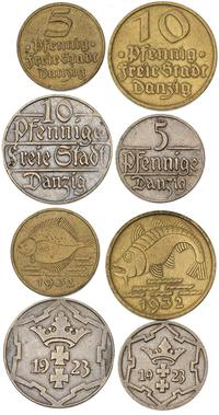 komplet 4 monet 5 i 10 fenigów z 1923 i 1932 r.,