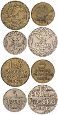 komplet 4 monet 5 i 10 fenigów z 1923 i 1932 r.,