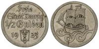 1/2 guldena 1923, mała rysa na rewersie