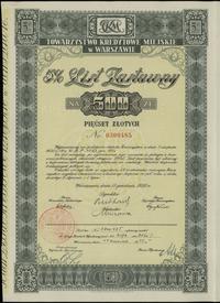 Rzeczpospolita Polska 1918-1939, 5 % list zastawny na 500 złotych, 15.12.1936