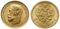 5 rubli 1902 AP, Petersburg, złoto 4.30 g, monet