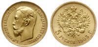 5 rubli 1903 AP, Petersburg, złoto 4.30 g, piękn